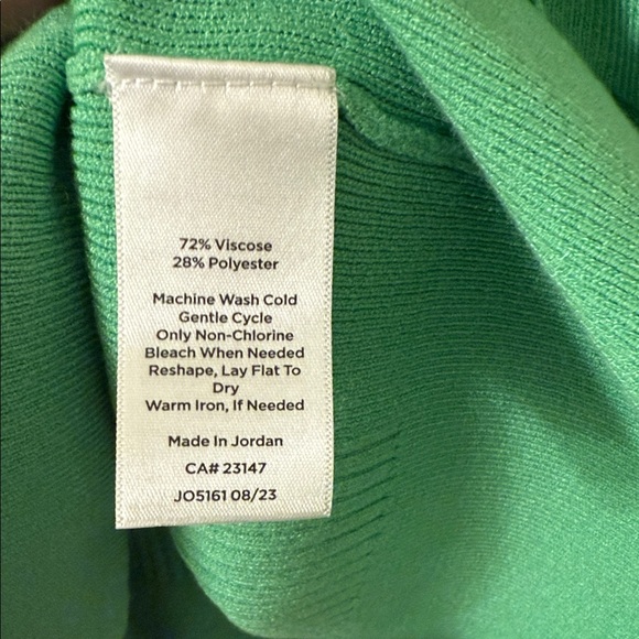 Talbots Green Ribbed Knit Top - Picture 5 of 7
